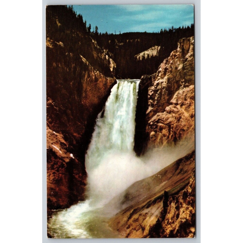 Vintage Yellowstone Postcard Lower Great Falls Haynes Studios Inc 51K049 Unused